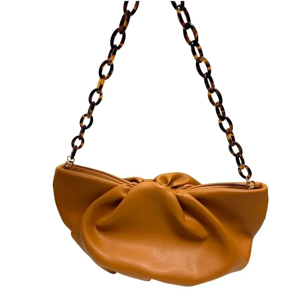 Senreve Cornetti Shoulder Bag Clutch with Tortoise Link Strap